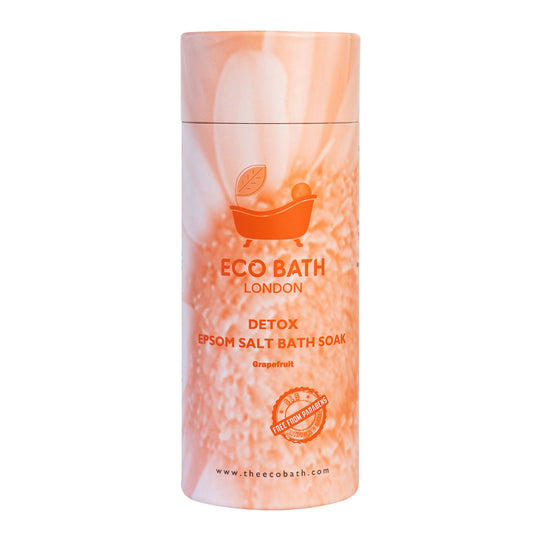 Eco Bath London Detox Epsom Salt Bath Soak - Tube Magnesium Bath Salt Infused with Grapefruit Essential Oil Epsom Bath Salts for Detox and Skin Care 2.2 LB (1kg)
