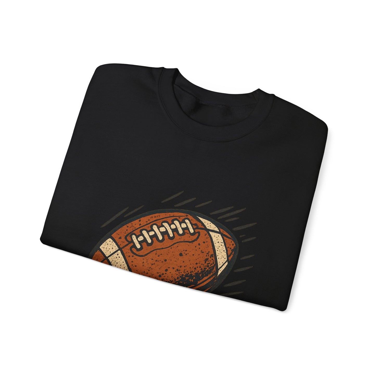 Football Graphic Crewneck Sweatshirt - Retro Grunge Football Design