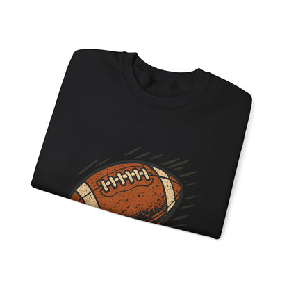 Football Graphic Crewneck Sweatshirt - Retro Grunge Football Design