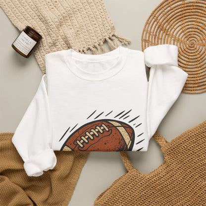Football Graphic Crewneck Sweatshirt - Retro Grunge Football Design