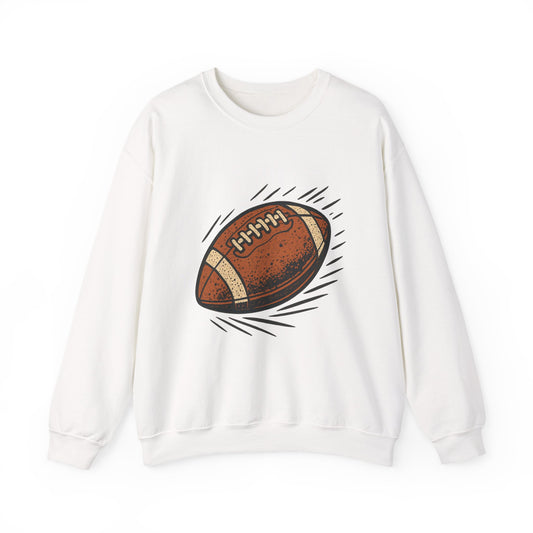 Football Graphic Crewneck Sweatshirt - Retro Grunge Football Design
