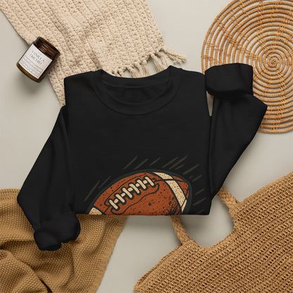 Football Graphic Crewneck Sweatshirt - Retro Grunge Football Design