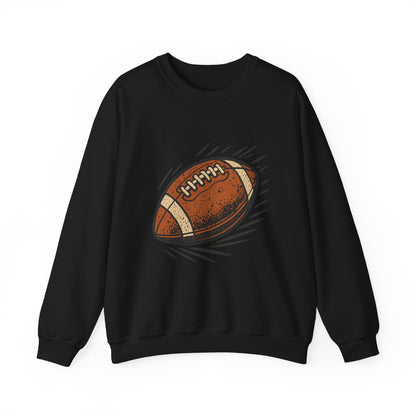 Football Graphic Crewneck Sweatshirt - Retro Grunge Football Design