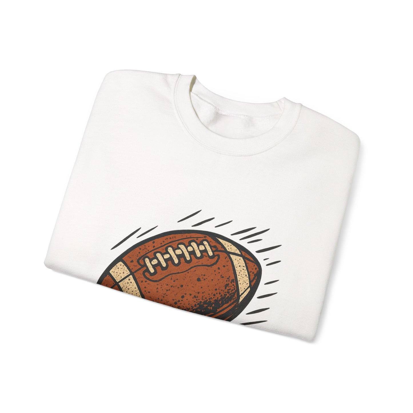 Football Graphic Crewneck Sweatshirt - Retro Grunge Football Design