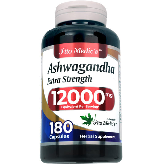 FITO MEDICS Ashwagandha Capsules – 12000mg, 180 Count